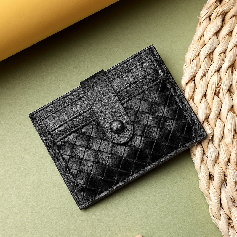 Braided Leather Card Holder Wallet Bowlift