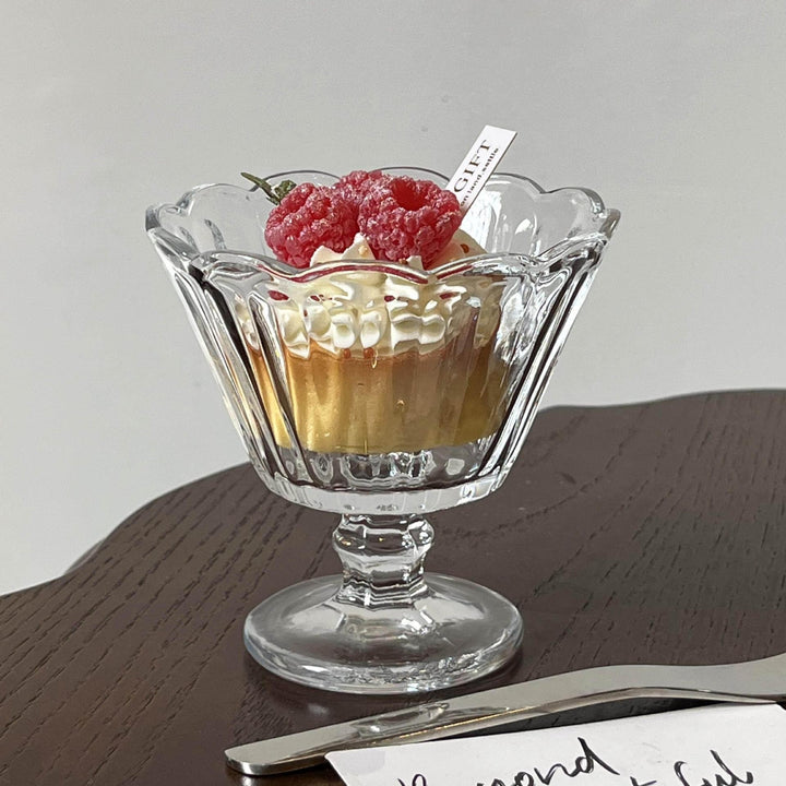 Footed Cut Crystal Compote Serving Bowl with Diamond Pattern Bowlift