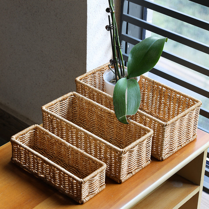 Rectangular Woven Storage Basket Bowlift