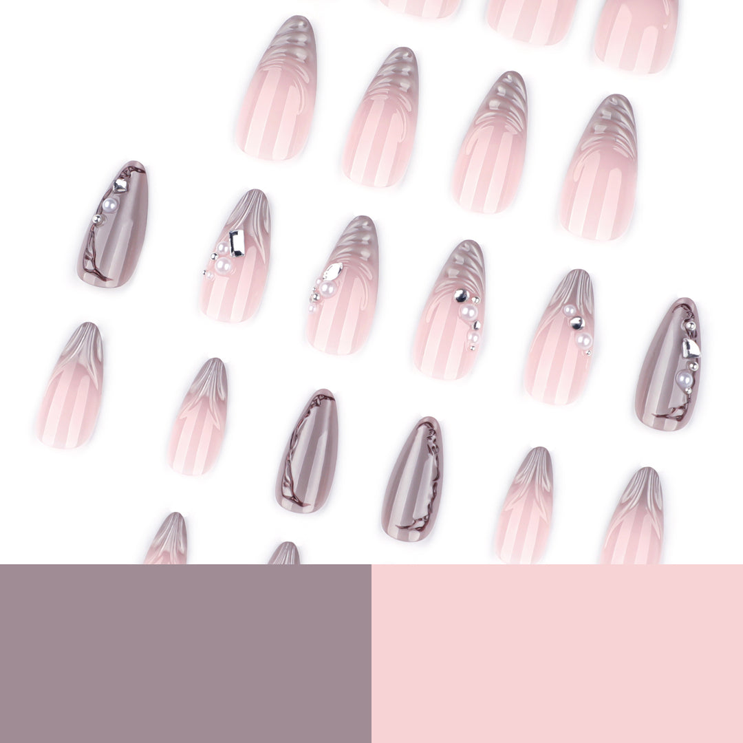 Artful Nail Art with Pearl and Glitter Decorations Bowlift