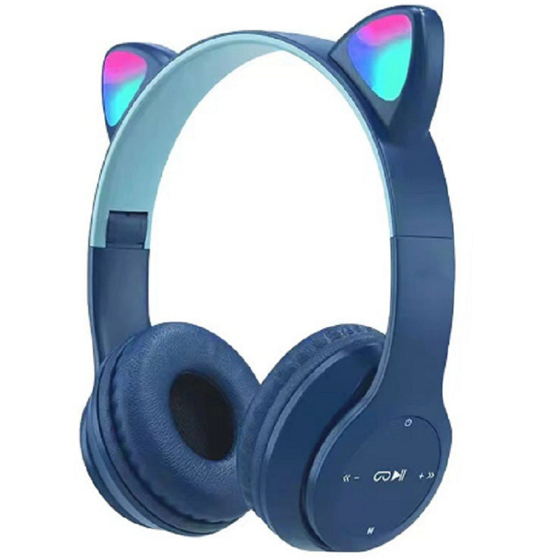 Wireless Cat Ear Headphones with Colorful LED Light Bowlift
