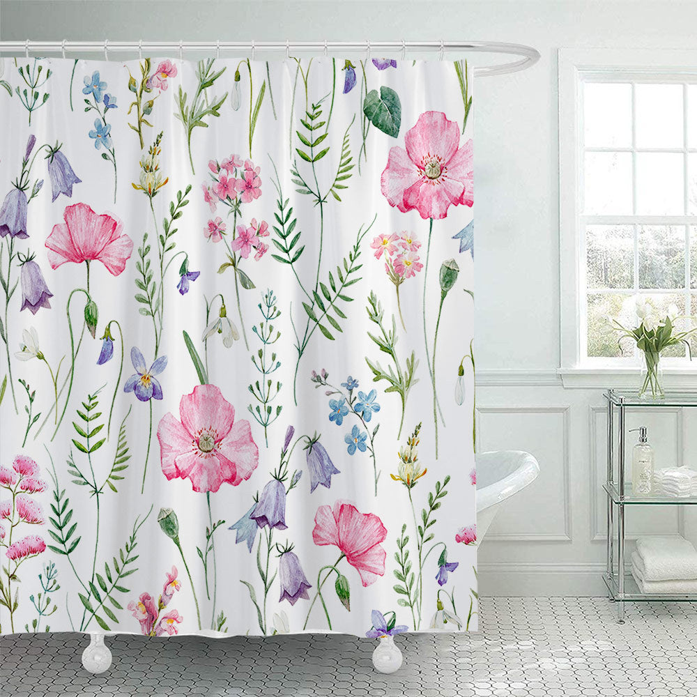 Botanical Illustration Shower Curtain Bowlift