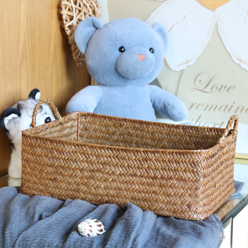 Handcrafted Natural Woven Storage Tray Bowlift