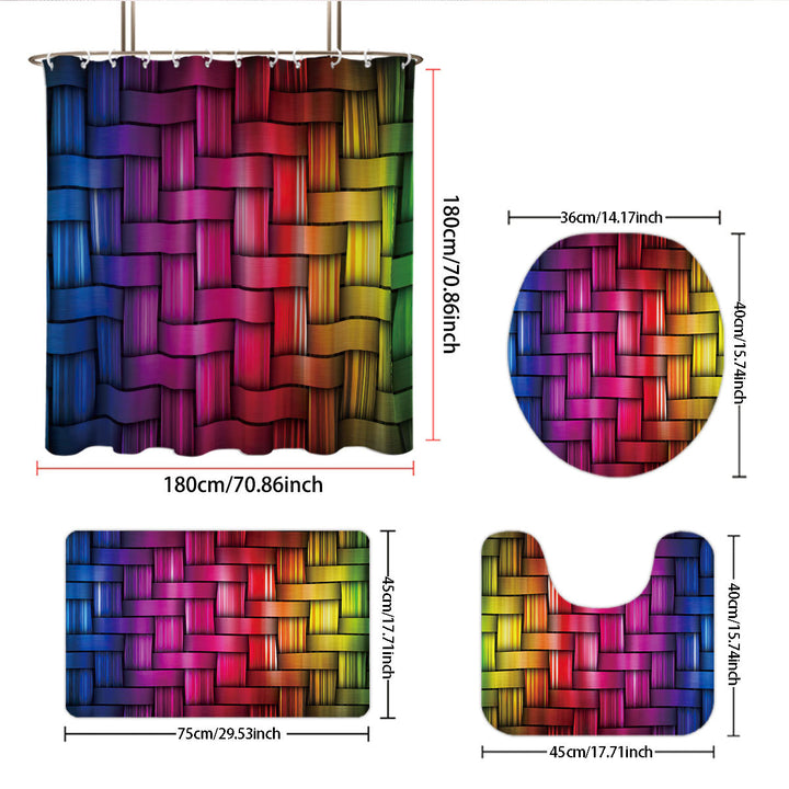 Digital Cube Pattern Bathroom Set Bowlift