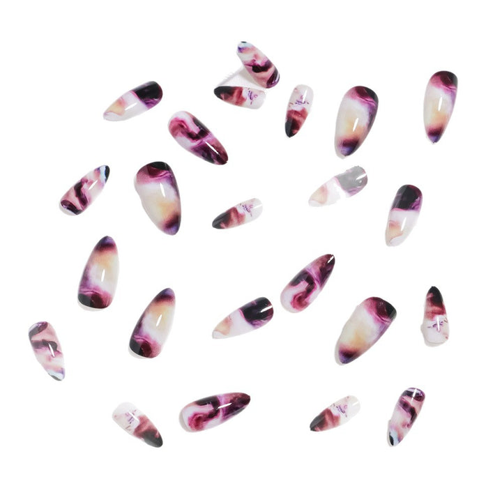 Elegant Marble Swirl Press-On Nails Bowlift