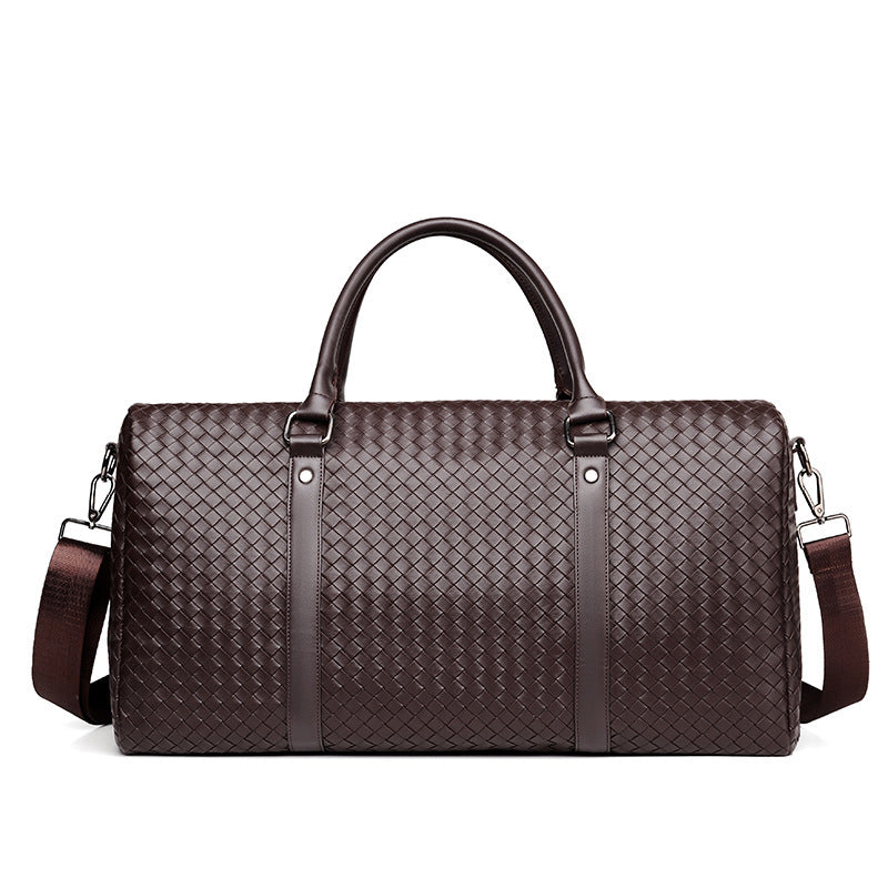 Woven Leather Weekend Duffle Bowlift