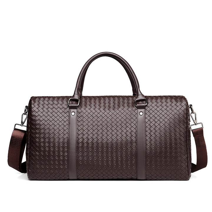 Woven Leather Weekend Duffle Bowlift