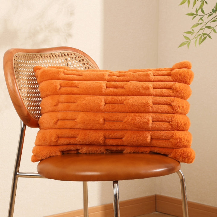 Luxurious Textured Faux Fur Throw Pillow