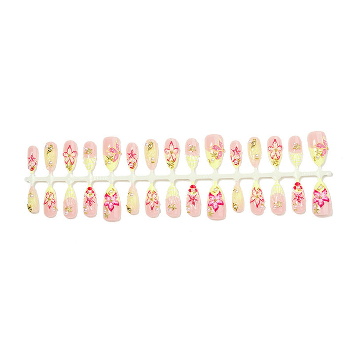Artistic Floral Designed Press-On Nails Bowlift