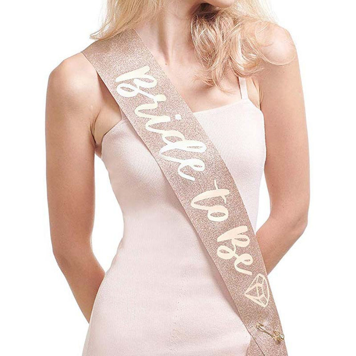 Ladies Glittering Bride Sash Bowlift