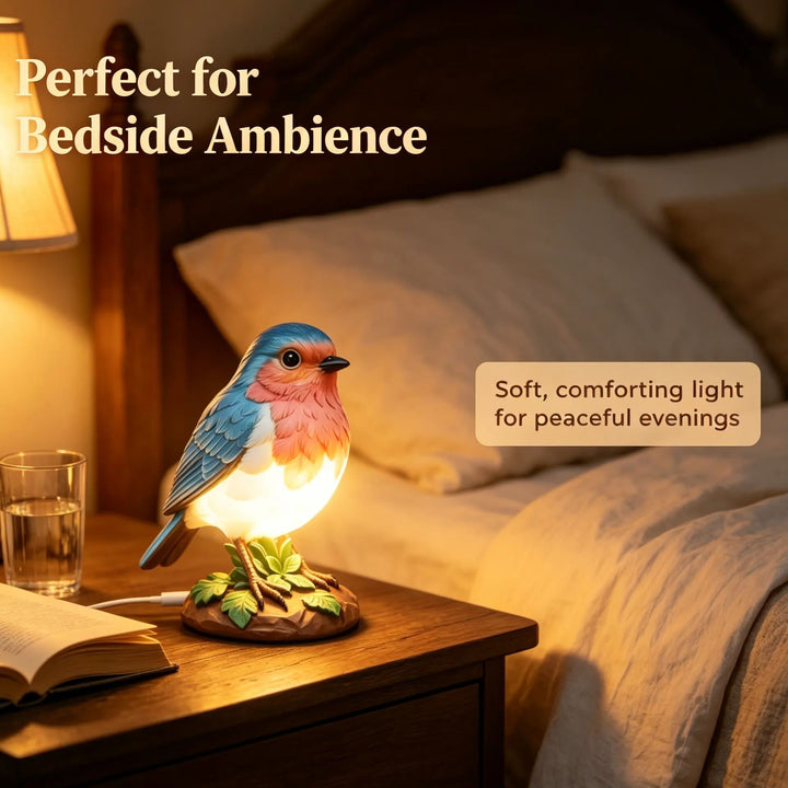 Realistic bird table lamp accent nightlight Bowlift