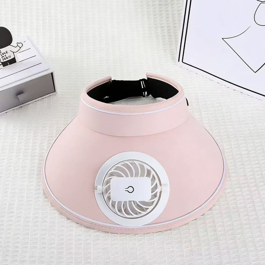 visor with detachable USB fan, adjustable headband and breathable UV protection Bowlift