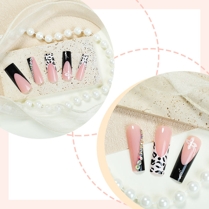 Artistic Press-On Nail Set with Creative Patterns Bowlift