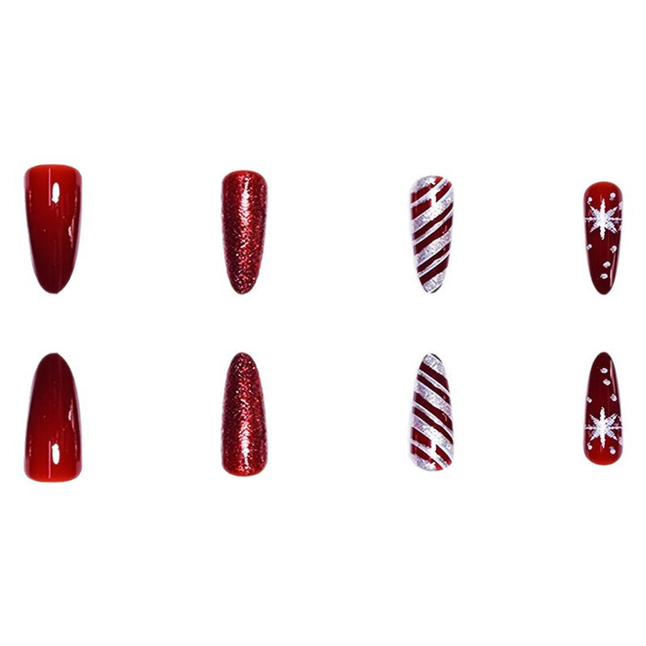 Festive Holiday Stiletto Nail Art Bowlift