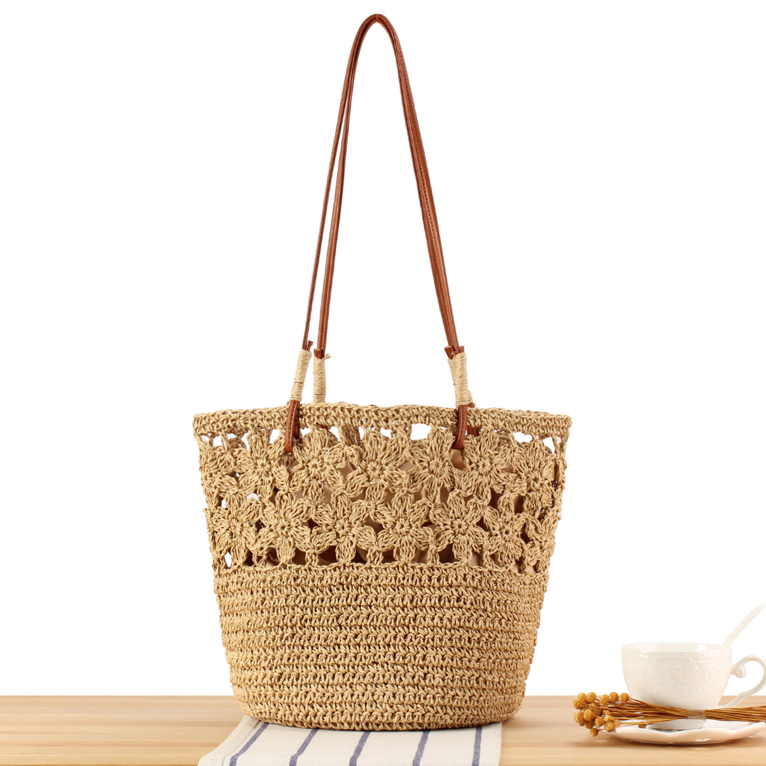 Hand-knotted beach bag with floral details Bowlift