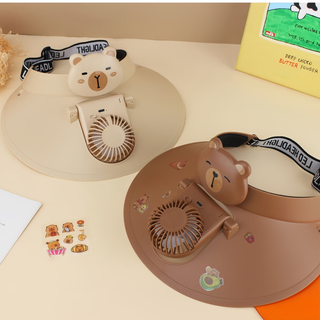 Ladies Portable Hand Fan with Cute Animal Design Bowlift