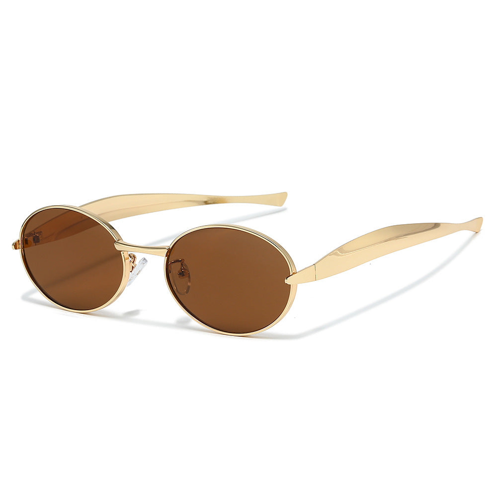 Futuristic Oval Frame Sunglasses Bowlift