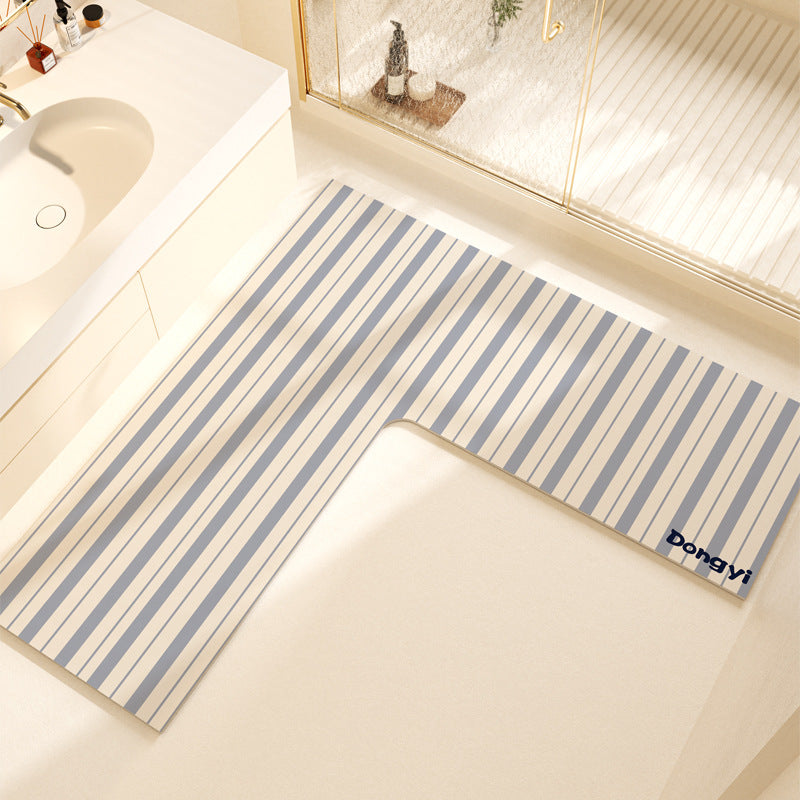 L-Shaped Soft Bath Mat Bowlift