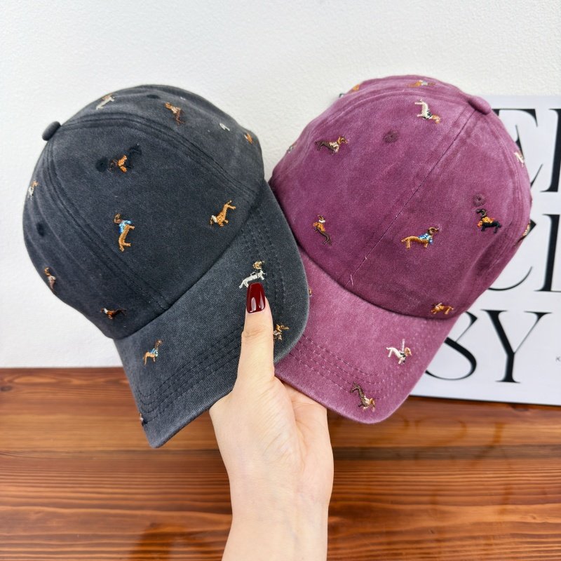 Unisex Embroidered Dog-Themed Baseball Cap Bowlift