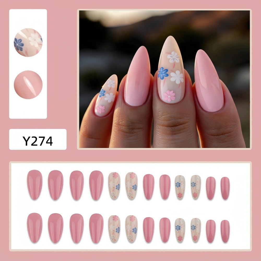 Artificial Nails in Elegant Flower Design Bowlift