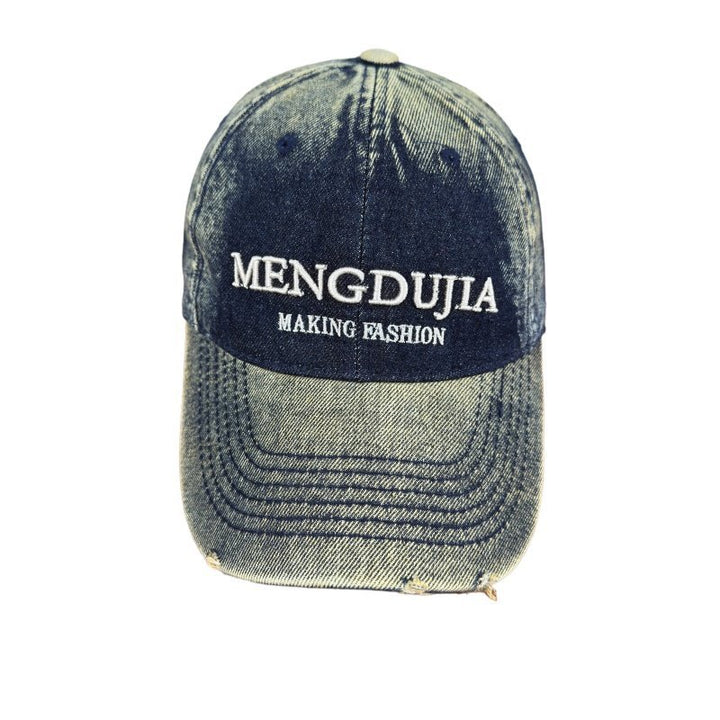 Men's Distressed Denim Baseball Cap Bowlift 1784270408