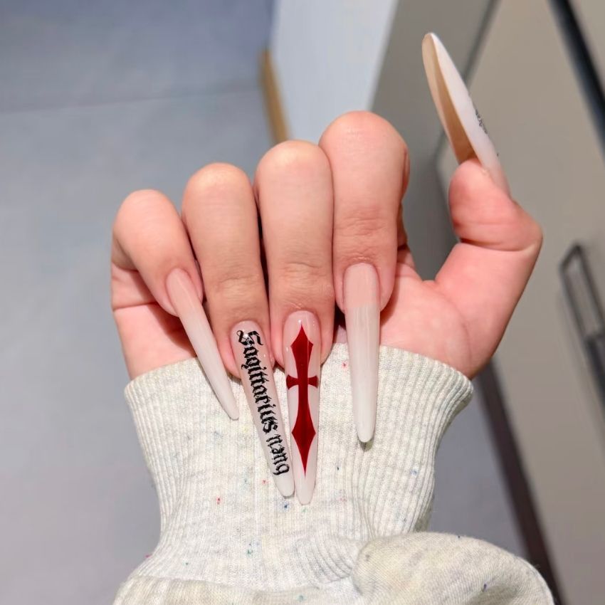 Artistic Long Stiletto Nail Enhancements Bowlift