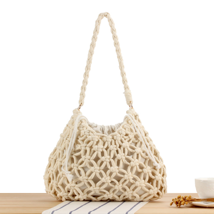 Handbag with Artistic Macrame Design Bowlift