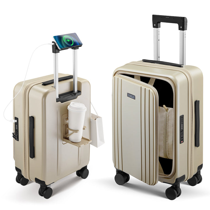 Unisex Smart Hard Shell Trolley Suitcase Bowlift