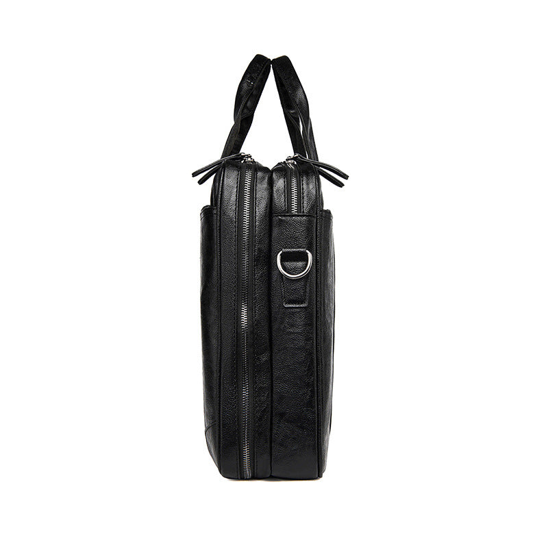 Classic Leather Business Laptop Briefcase Bowlift