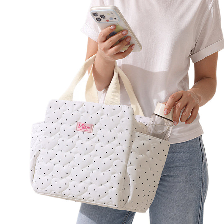 Insulated Heart Print Lunch Bag Bowlift