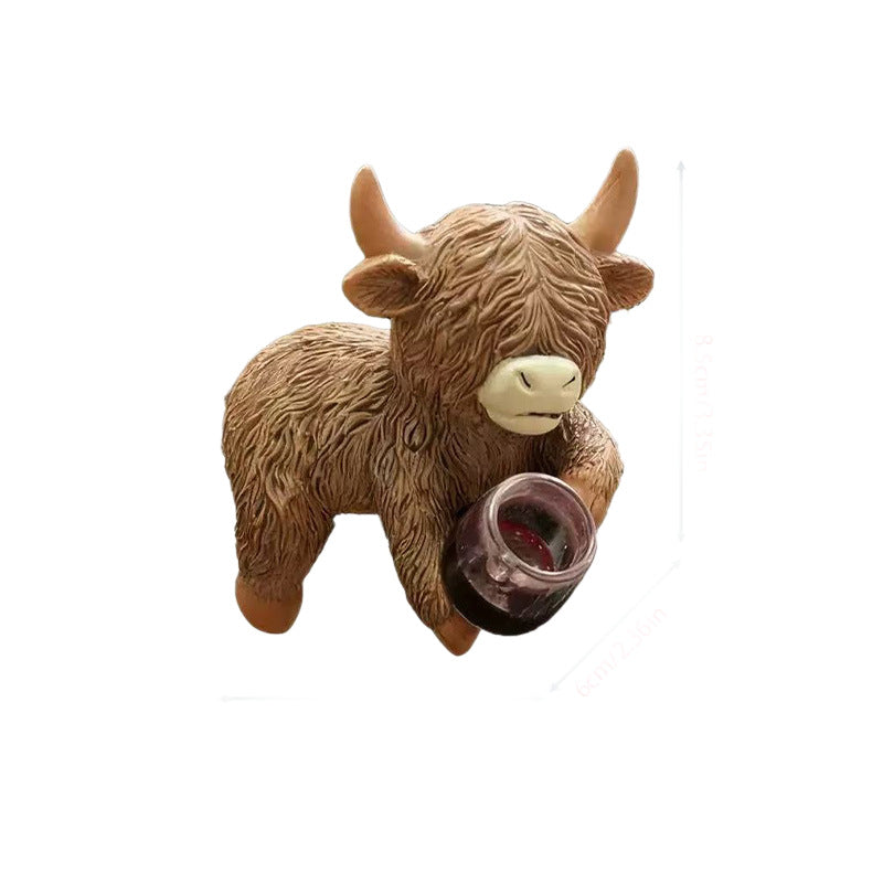 Decorative Highland Cattle Figure Bowlift