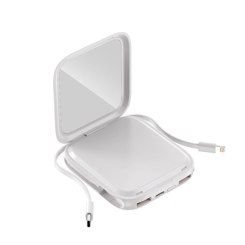 Portable cosmetic power bank with integrated mirror Bowlift