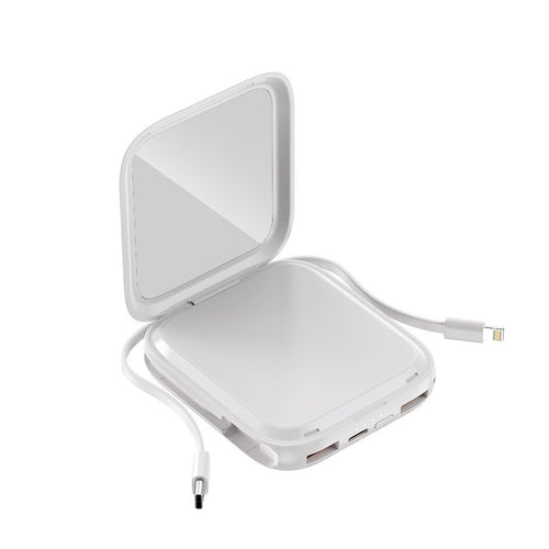 Portable cosmetic power bank with integrated mirror Bowlift