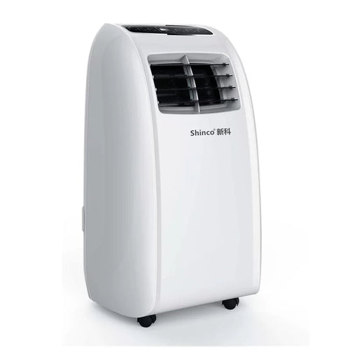 Unisex One Size ventilated single tube portable refrigerant air conditioner with top mounted digital control, dehumidifier, automatic swinging louvers and wheels Bowlift