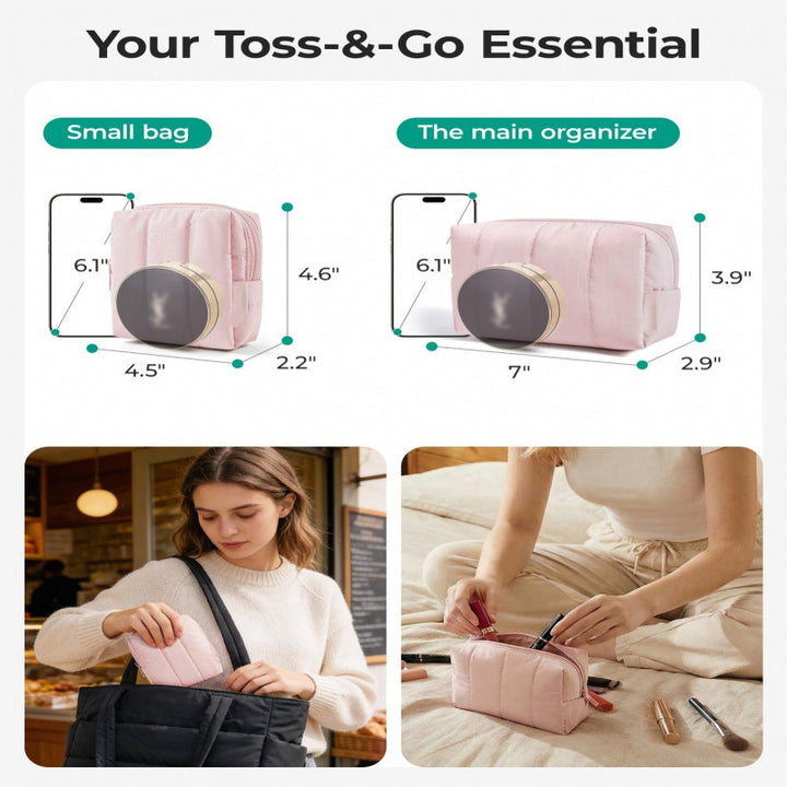 Cosmetic Organizer Set with Insulated Inner Padding Bowlift