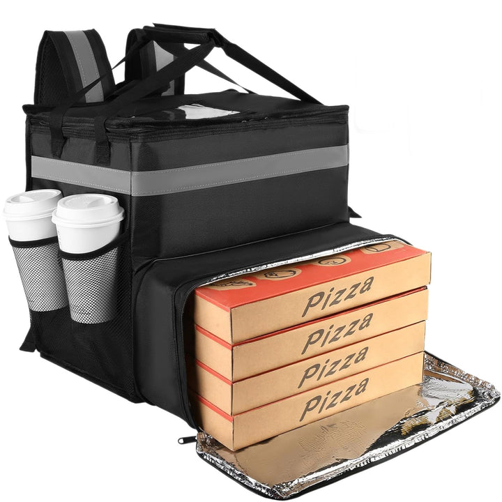 Women's Insulated Pizza Delivery Bag with Drink Holders and Reflectors Bowlift