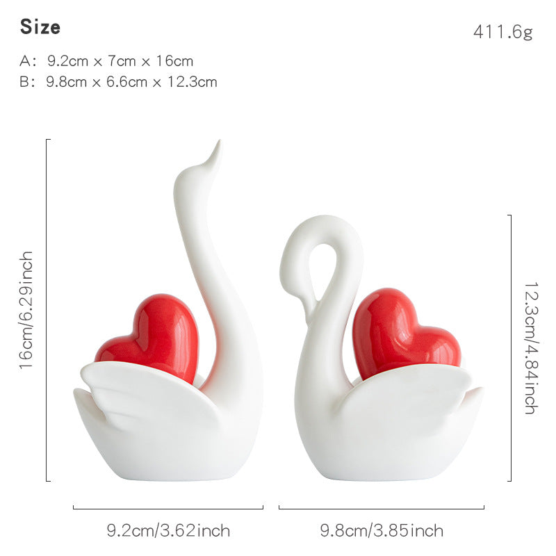 Elegant and romantic swans decorative figure Bowlift