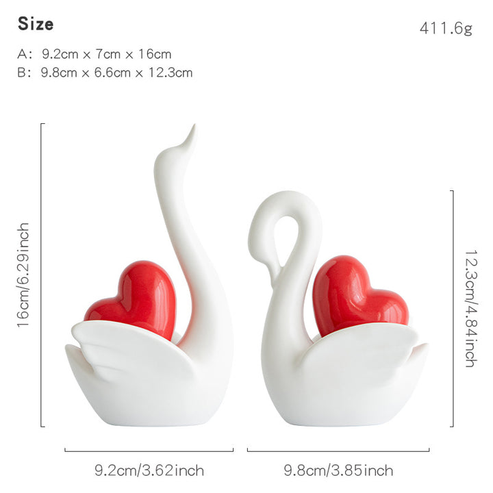 Elegant and romantic swans decorative figure Bowlift