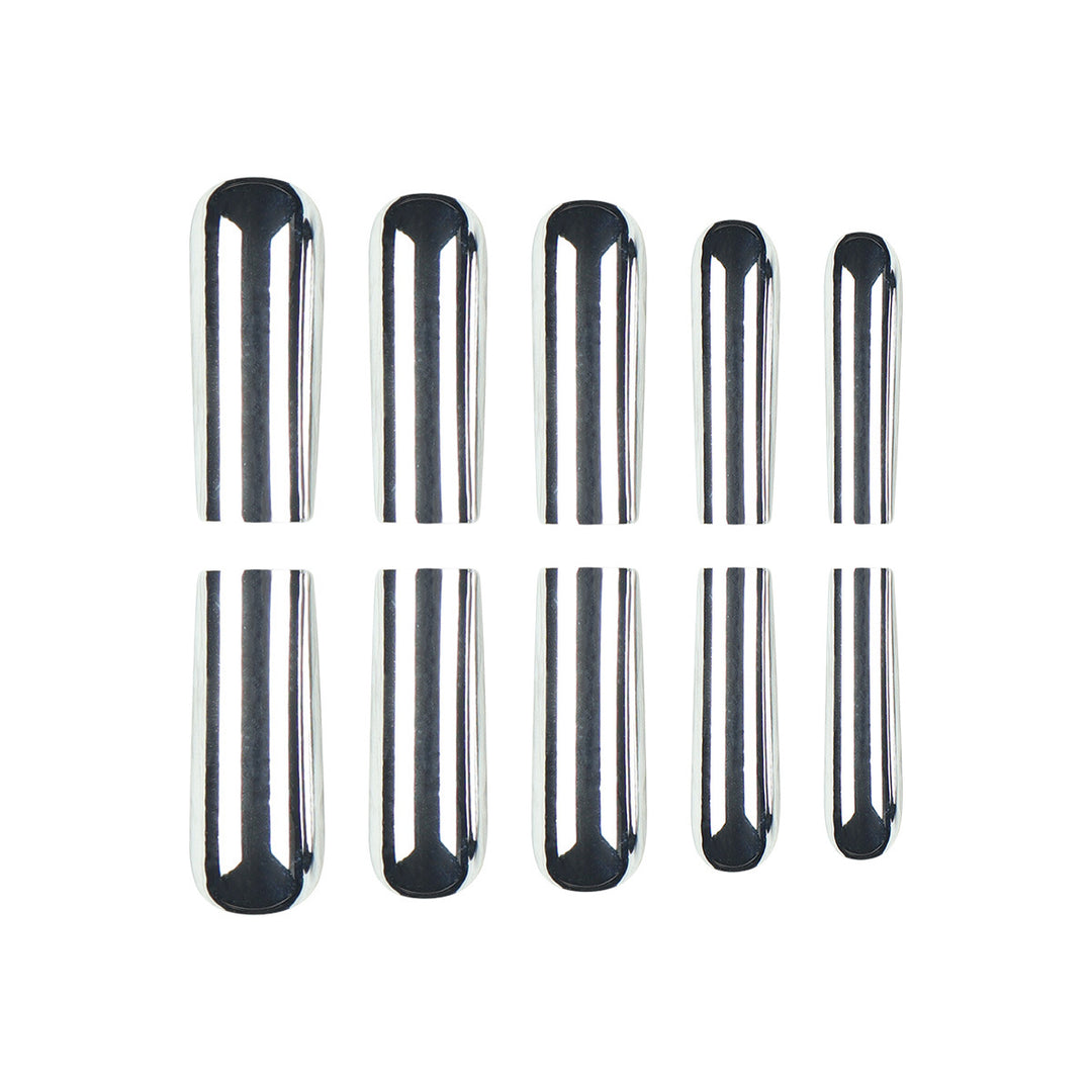 Metallic Finish Long Press-On Nails Bowlift