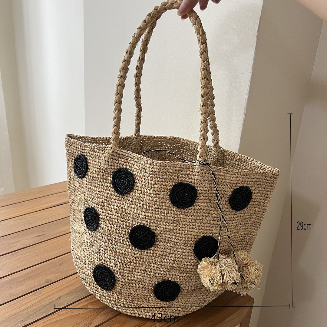 Handmade basket bag with braided handle Bowlift