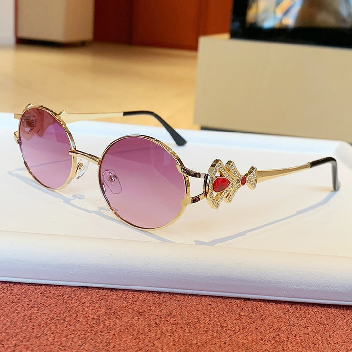 Ladies elegant rectangular sunglasses with glamorous embellishments Bowlift
