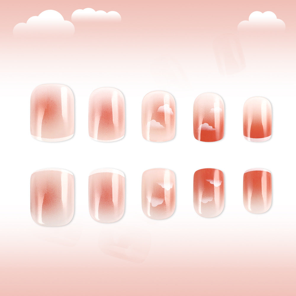 Ombre Cloud Design Press-On Nail Set Bowlift