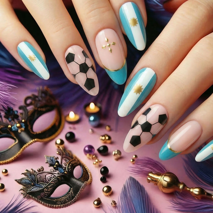 Sporty football design artificial nails Bowlift