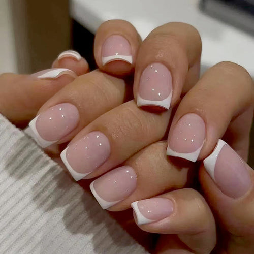 Elegant French Tip Acrylic Nail Set Bowlift