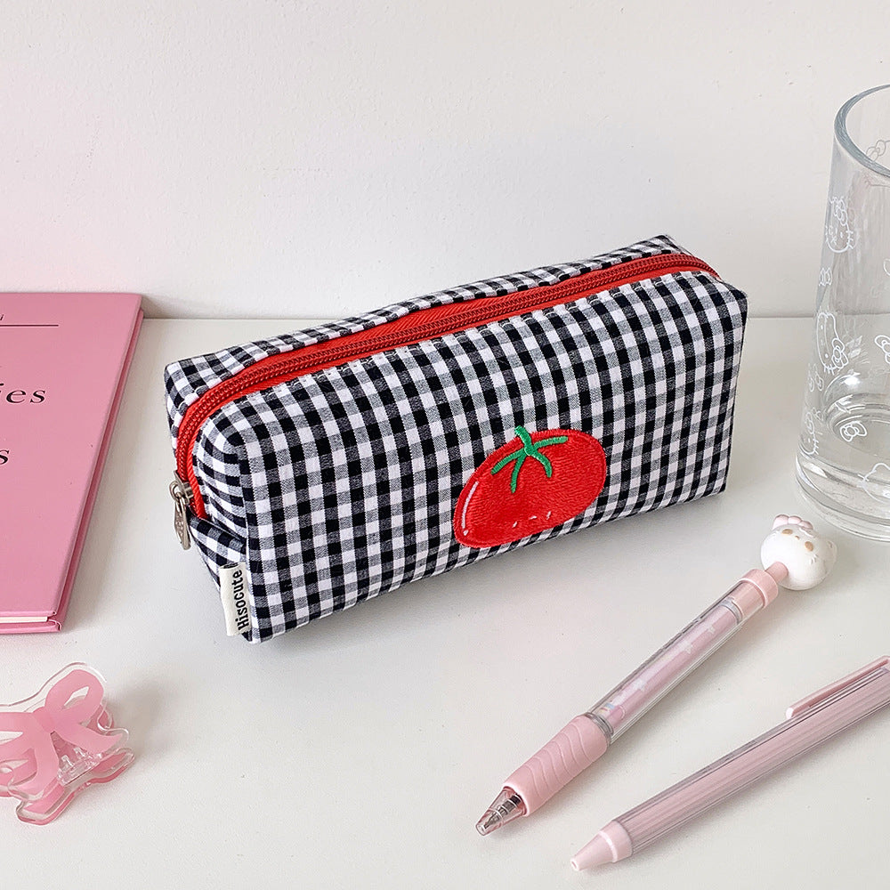 Cute Gingham Checkered Pencil Case Bowlift