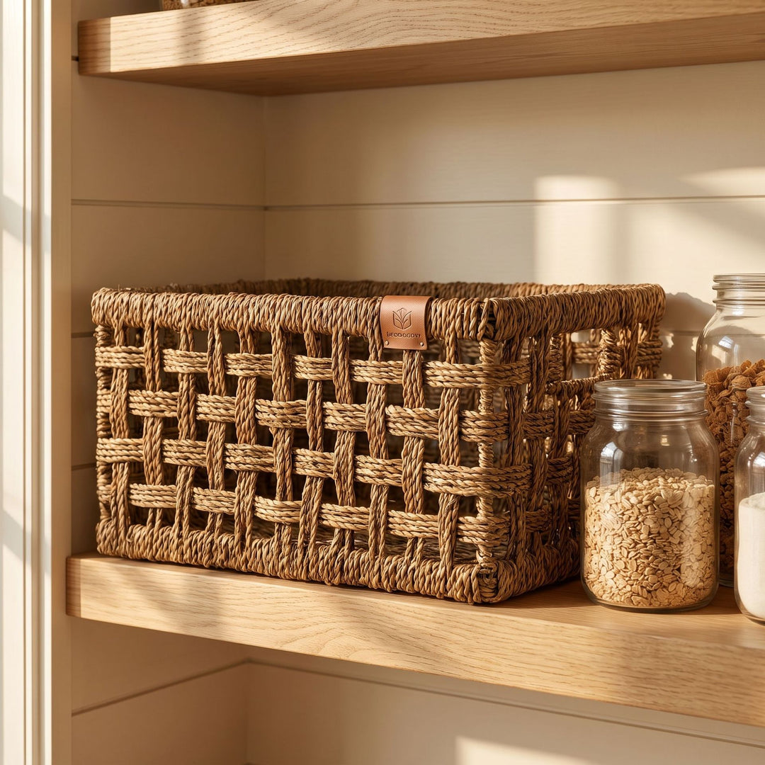 Rustic Woven Storage Basket Bowlift