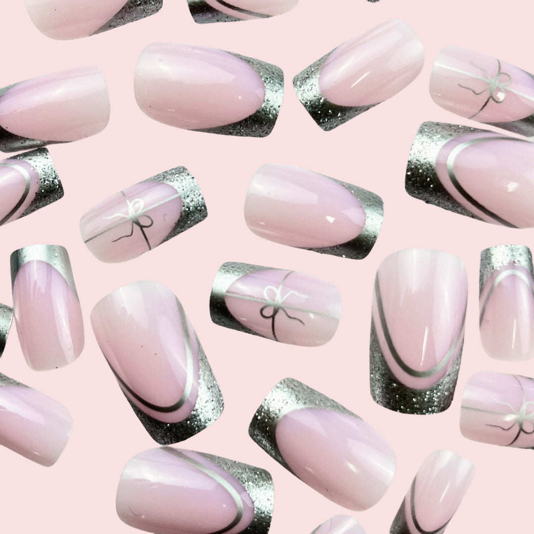 Elegant French Tip Press-On Nail Extensions Bowlift