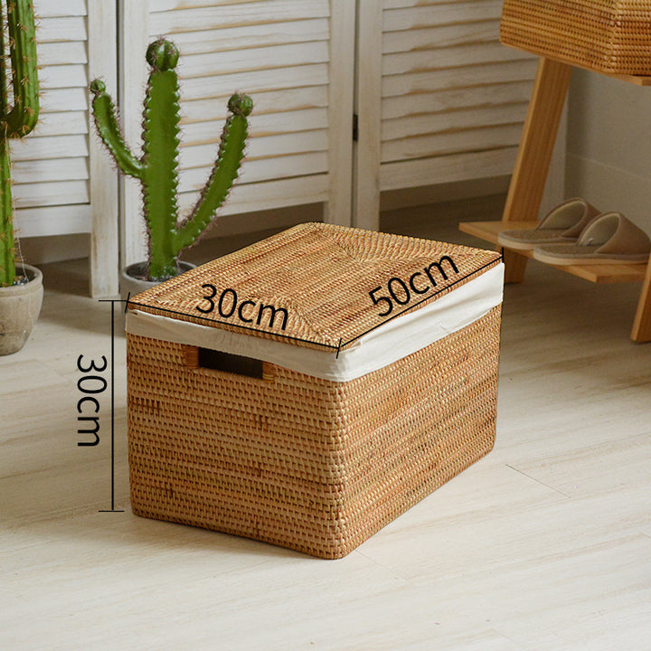 Women rectangular rattan storage basket Bowlift