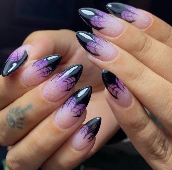 Artful Ghost-Themed Press-On Nails Bowlift