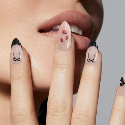 Artistic Press-On Nail Set Bowlift